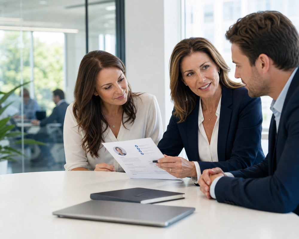 G-TECH recruitment professionals discussing a candidate profile